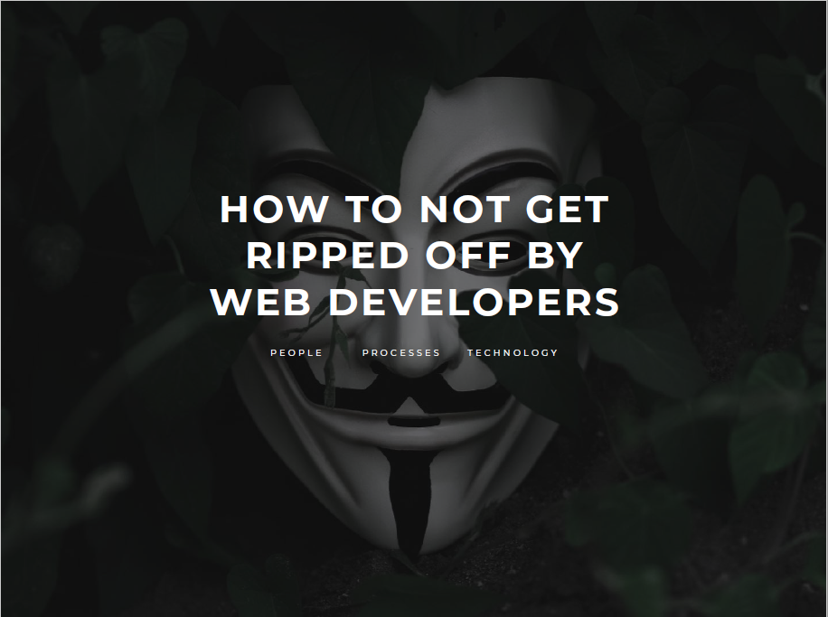 White Paper: How Not to get Ripped Off by Web Developers